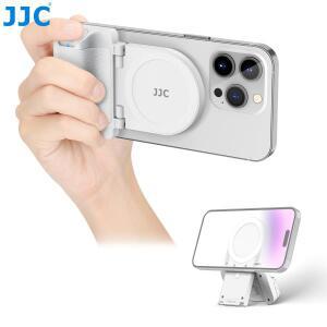 JJC 마그네틱 폰 카메라 그립 핸들 셀카 브래킷 (무선 셔터 리모컨 포함, 아이폰 17, 16, 15, 14용 1/4인치