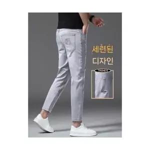 남자 데일리 배기핏 바지 쿨링 청 스판 반 찢어진 SPO마켓1