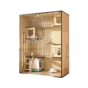 캣티오 캣타워 고양이 호텔장 60x60x120cm 기둥형 초대형 둥지 자유문 그레이