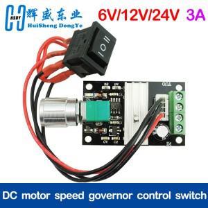 DC 6V 12V 24V 28V 3A 80W 전동 속도 컨트롤러 M 조절 가능 가역 스위치 1203BB 드라이버 반전