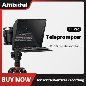 앰비트풀 T1 프로 텔레프롬프터 휴대폰 및 DSLR 녹화용 인스크라이버 모바일 장치 리모컨 포함