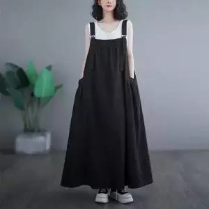 여자 치마 원피스 청 롱 빈티지 하계 독보적인예쁨 슬림핏 롱스커트 봄가을 멜빵 인기2