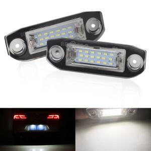 볼보 호환 S80 XC90 S40 V60 S60 C70 V50 V70 용 2pcs 18LED 번호판 라이트
