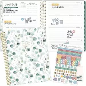 블룸 데일리 플래너 2025-2026 8.5 x 11 학년도 데이 2025년 7월 - 2026년 스티커 및 탭이 있는 주간 월간