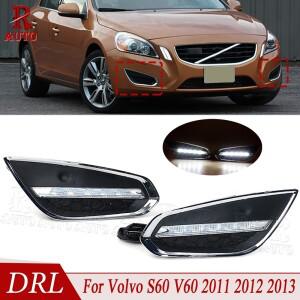 R-AUTO LED DRL 주간 주행등 안개등 볼보 호환 S60 2011 2013 용 전조등 운전 램프 1 세트