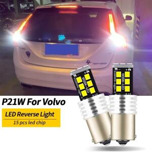 2개 P21W 후방 후진등 LED 1156 BA15S 7056 전구 볼보 호환 XC60 V70 S80 S40 S60 V60 C30 V50용 램프