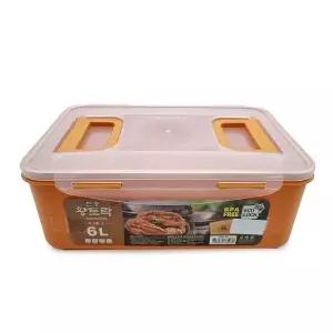 황토락 김치통 6호 소 6L 핸들 밀폐 절임 보관용기 김장용품 김치보관통 (WB309FD)