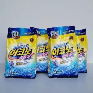 라이온 비트 이코노맥스 3kg 리필형 찬물전용 4개 놀라운세정 깔끔한 (WB2F127)