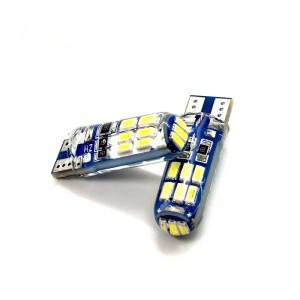 할in 100개 T10 실리콘 3014 15SMD LED W5W 192 168 클리어런스 라이트 웨지 사이드 램프 주차 번호판 전구