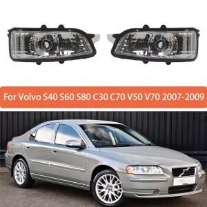 볼보 호환 S40 S60 S80 C30 C70 V50 V70 2007 2009용 사이드 미러 방향지시등 후방 거울 엣지 라이트 31111