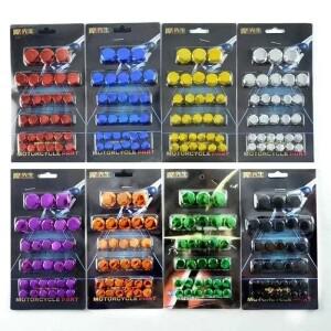 30Pcs 바이크 오토바이 나사 장식 커버 도금 모자 자동차 전동 스쿠터 전기 컬러 너트 액세서리