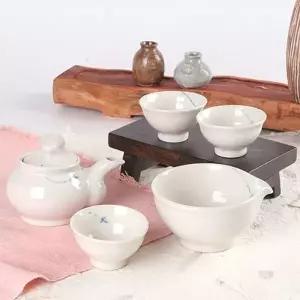 청화 베이지톤 다기 다도 3인세트 예쁜다기 녹차잔 전통찻잔 (W01791E)