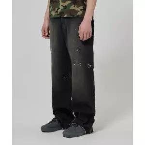 브랜드정품 DICKIES 루즈핏 더티 워시드 데님 팬츠 Black 168828