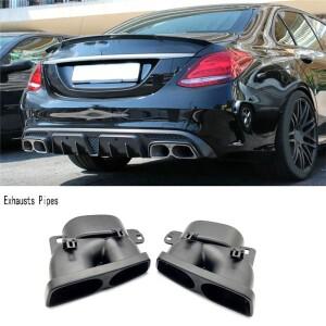 NEW-2X 배기 파이프 벤츠 브라부스 AMG C63/S W204 S 15-18 차량용 쿼드 머플러 팁