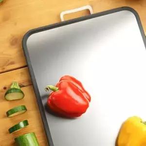 이유식도마 일러스트 도마 스텐 국물방지홈 양면 주방 조리도구
