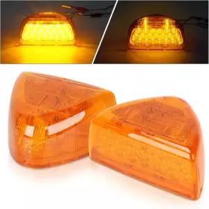 JZYZQBX 2PCS 31 앰버 LED 헤드라이트 프론트 턴 시그널 라이트 렌즈 주차 러닝 메이커 피터빌트 379 359