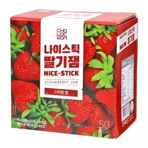 초록원 나이스틱딸기잼 20g x 50입 스틱형 일회용 딸기잼