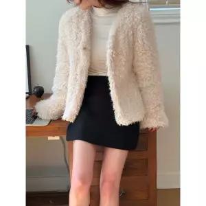 [하프클럽/릴룸]시어링 누빔자켓 퍼자켓 겨울부클자켓