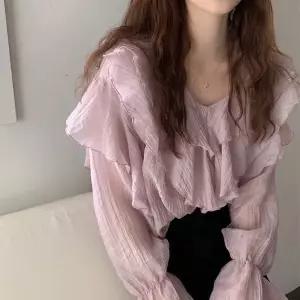 [하프클럽/무드수]러플 러블리 플레어 가을 블라우스 하객룩