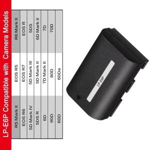 2850mAh LP E6P 배터리 캐논 EOS 5DS R 멀티 모델용 긴 사용 시간 디지털