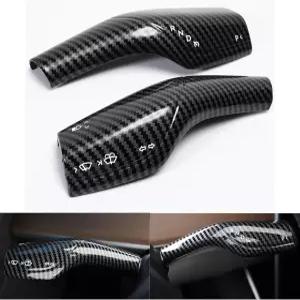 테슬라 모델 3 Y용 YJMOTOR 장착 스티어링 휠 컬럼 커버 기어 변속 자동차 시프트 노브 보호 장식 내부