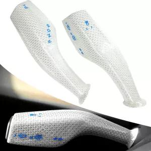 Carbar Tesla Model 3 Y 컬럼 기어 변속 노브 커버 실제 탄소 섬유 레버 랩 모델 액세서리 2023 2Pcs