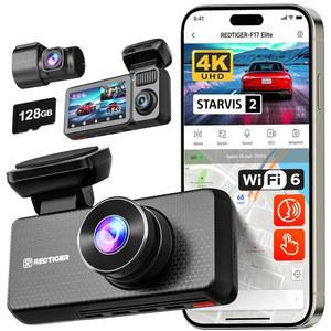 레드타이거 F17 엘리트 4K 대시캠 3채널 스타비스 2 IMX678 IMX675 128GB 카드 풀나이트 컬러 5K 1080P 후면 인사이드