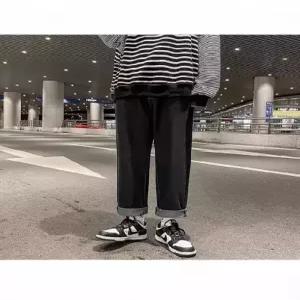 바지 남자 캐주얼 트렌디 아이템 봄가을 일자핏 슬림핏 배기 청바지 스트레이트 9부 HT3
