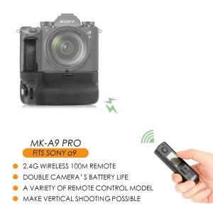 메이크 MK-A9 프로 리모컨 포함 수직 배터리 그립 NP-FZ100 1개 또는 장착 가능 E-마운트 A7III 카메라용