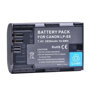 캐논 EOS R 5DS Mark II 3 용 2650mAh LP-E6 배터리