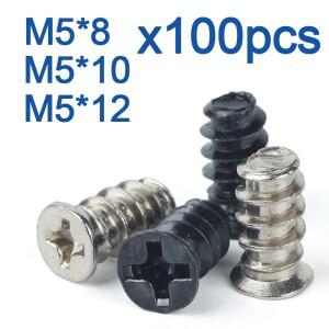 100 개세트 KB 컴퓨터 PC 케이스 냉각 팬 마운트 나사 방열 해결사 M5x8mm