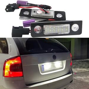 2Pcs 자동차 번호판 조명 CANBUS 오류  6000K Skoda Octavia 1Z Facelift 2008-2012 Roomster 5J