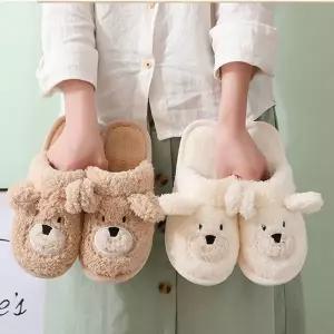 귀여운 강아지 슬리퍼 실내화 미끄럼방지 저소음 실내 리본슬리퍼 (WA629AF)