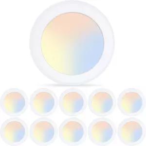 ECOELER 6인치 LED 라이트 3000K/4000K/5000K 선택 가능 천장 조명 기구 165W 000Lm 로우 프로파일 플러시