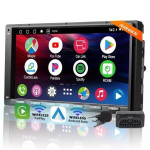 OBD2 스캐너 A6PF 울트라 2G 32G 7인치 무선 카플레이 ChatGPT WiFi BT USB 미러링크 36밴드 EQ GPS 트래커 듀얼