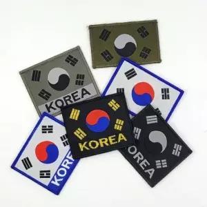 명찰 밀리터리 대한민국 태극기 자수 와펜 G