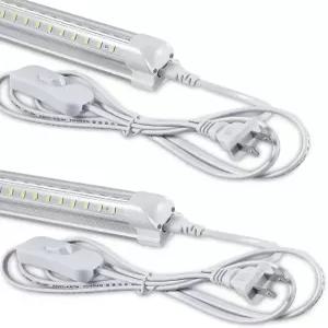 스카이무티드 4FT LED 샵 라이트 50W 7500LM 6000K/화이트 슈퍼 브라이트 T8 통합 튜브 조명기구 플러그 앤
