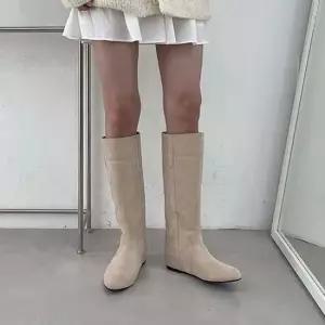 스웨이드 슬림핏 일자핏 키높이굽 여성 롱부츠 4fY
