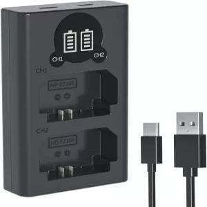 LP NPFZ00 카메라 배터리 충전기 LCD 디스플레이가 장착된 듀얼 USB 소니 A7iii A7iv A7C A6700 A6600 ZVE