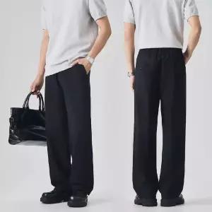 팬츠 남성용 면 일자 얇은 사계절 반밴딩 하이웨스트 DUCHI2