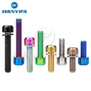 Wanyifa 티타늄 볼트 M5M6x16 18 20 25 30 35mm 자전거 핸들 바 줄기 용 비 흘리기 와셔 나사가 모따기 육