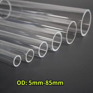 1-4Pcs 길이 500mm  투명 릴 파이프 OD 6mm 8mm 10mm-85mm PMMA 플렉시 유리 원형 튜브