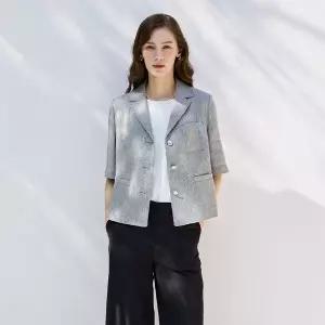 [하프클럽/요하넥스]잔체크 하프슬리브 자켓
