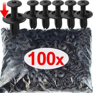 10050pcs 8mm 플라스틱 패스너 나사 범용 자동차 범퍼 블랙 리벳 푸시 핀 클립 액세서리