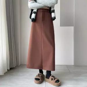 치마 여성용 니트 모직 빈티지 로맨틱 정장 맏언니 봄가을 A라인 DUCHI3