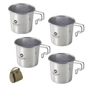 캠핑문 7온스 소형 스테인리스 스틸 컵 w 핸들 210ml 캠핑 하이킹 아웃도어 S-190-4P+B