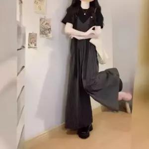 캐주얼 여성 점프슈트 빅사이즈 사계절 반팔 슬림핏 스트라이프 오버롤 DUCHI2