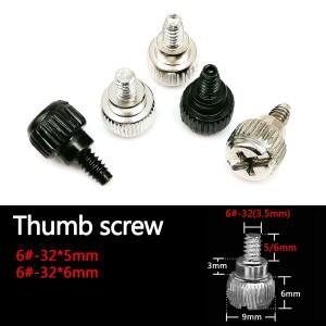 25개 강스틸 슬롯형 호환 헤드 6  -32x5mm 수동 PC 컴퓨터 케이스 커버용 엄지 나사 볼트를 조입니다 DIY A