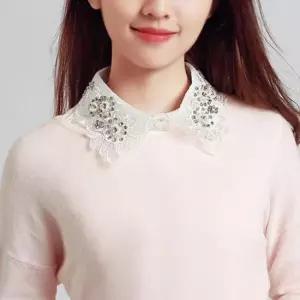 페이크목폴라 큐빅레이스 넥카라 페이크 훼이크목폴라 레이어드칼라