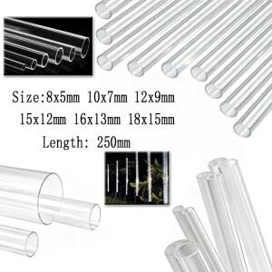 1-5pcs OD 8-18mm 투명 릴 튜브 견고한 원형 튜빙 250mm 길이 PMMA 유기 유리 플라스틱 파이프 피팅